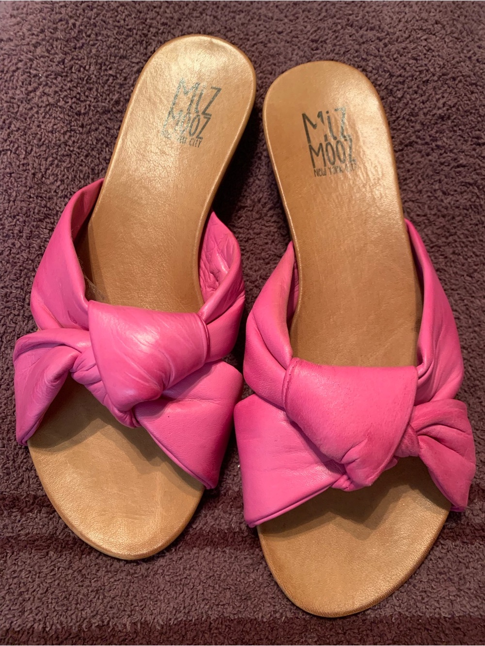 Miz Mooz leather Fusia Slides like new